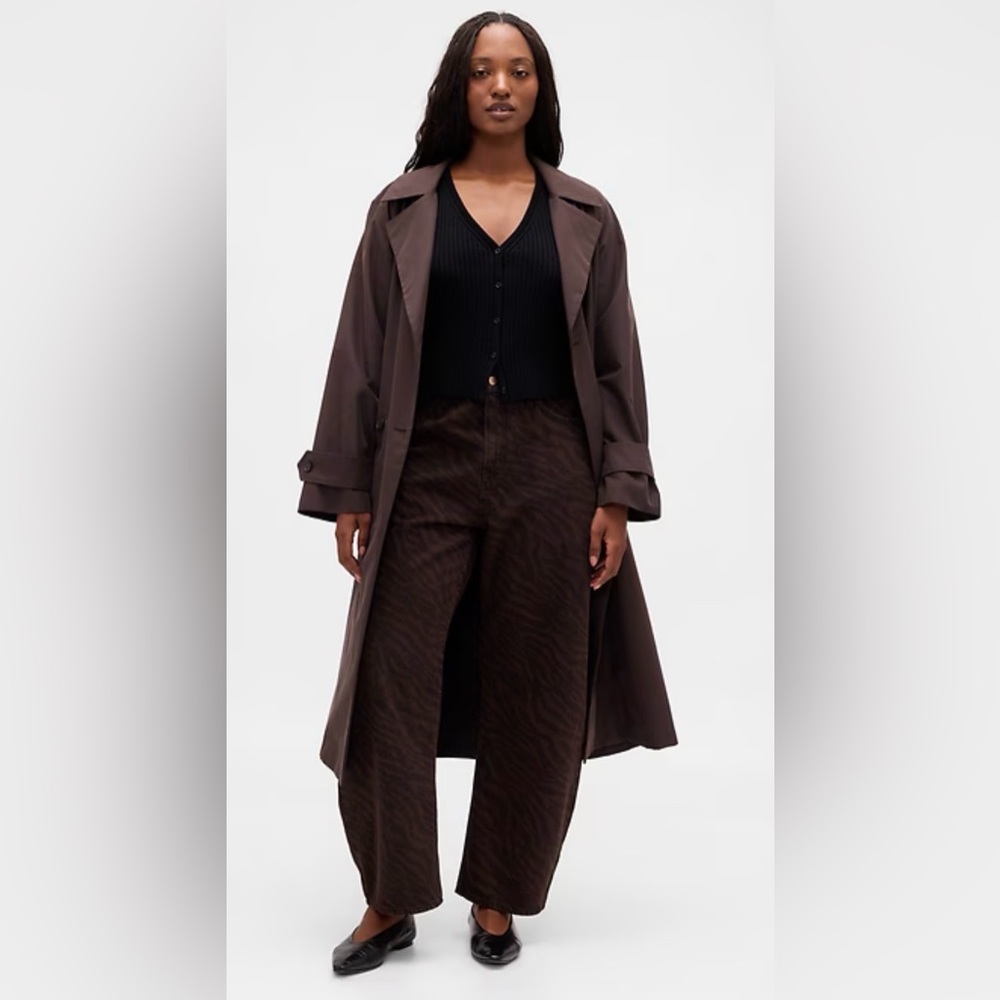 GAP High Rise Wide Leg Jeans in Dark Brown